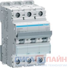 NDN302 Автоматический выключатель Hager D2A, 3 пол., 6kA,, 3 модуля